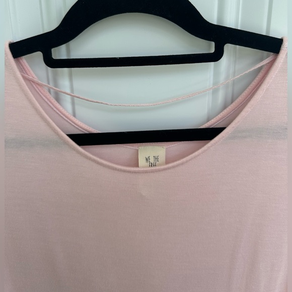 Free People We The Free Uptown Pink Sleeveless Ruffle V-Hem Tank Top Medium - Picture 6 of 10